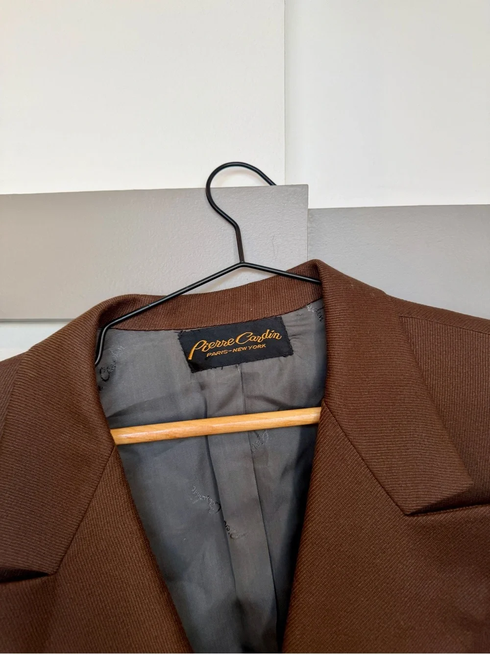 Vintage Pierre Cardin Double Breasted Brown Blazer Gold Buttons Men’s Large